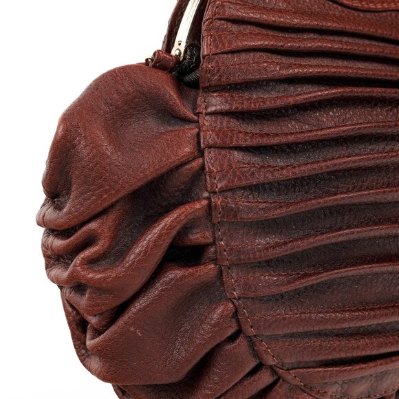 Fendi Spy SS2005 Runway Brown Leather Pleated Clutch - Picture 8 of 11